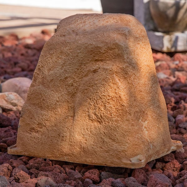 Sunnydaze Flat-Top Artificial Landscape Rock with Stakes-Sand-2