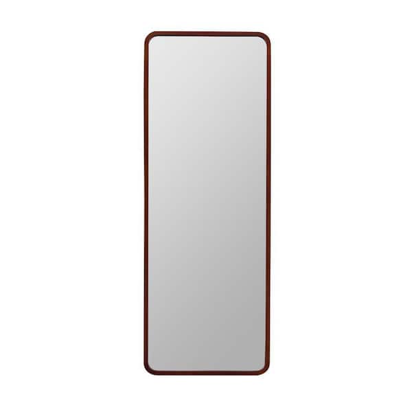 Unbranded 21 in. W x 64 in. H Oversized Modern Rectangular Framed Wall Bathroom Vanity Mirror in Brown