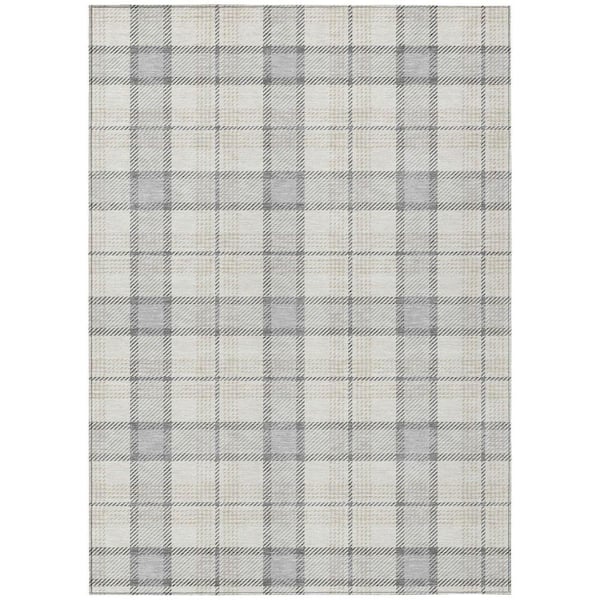 Chantille Machine Washable Indoor/Outdoor Abstract ACN1052 Silver 2 ft. 6 in. x 3 ft. 10 in. Area Rug