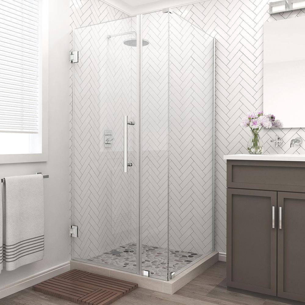 Bromley Frameless Stainless Steel Hinged Shower Enclosure