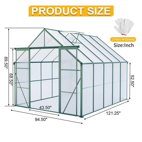 Storhaus 94 in. W x 121 in. D x 89 in. H Polycarbonate Green