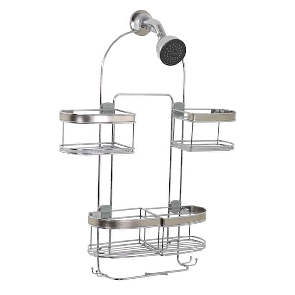Expandable Stainless Steel Shower Caddy with 4 Shelves, Zenna Home