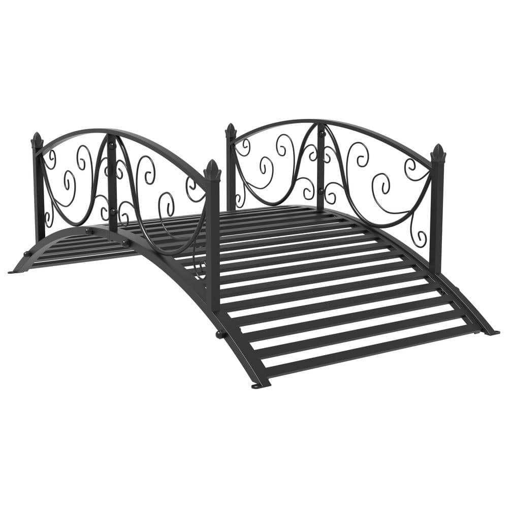 WIAWG 4 ft. Decorative Garden Metal Bridge Arch, Backyard Iron Bridge with  Railings for Outdoor, Lawn, Farm Garden Decor YLM-AMKF170217-01 - The Home  