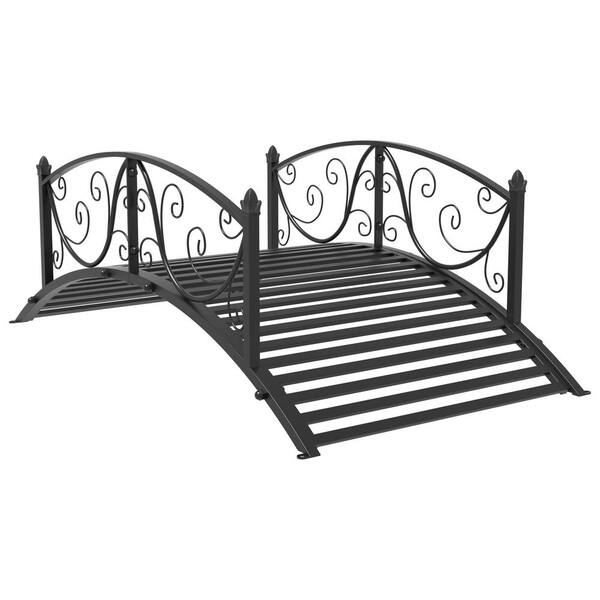 WIAWG 4 ft. Decorative Garden Metal Bridge Arch, Backyard Iron Bridge ...