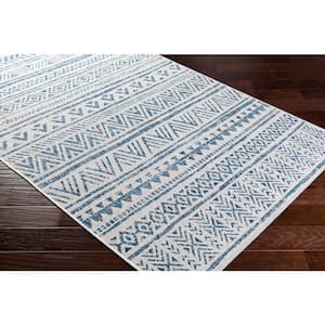 Eartha Blue/White 5 ft. 3 in. x 7 ft. 7 in. Indoor/Outdoor Patio Area Rug