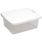 Taurus 2.5 Gal. Clear View Storage Tote with Snap on White Lid