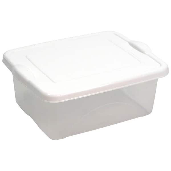 Hefty X-large 25-Gallons (100-Quart) Clear Base with White Lid Tote with  Latching Lid