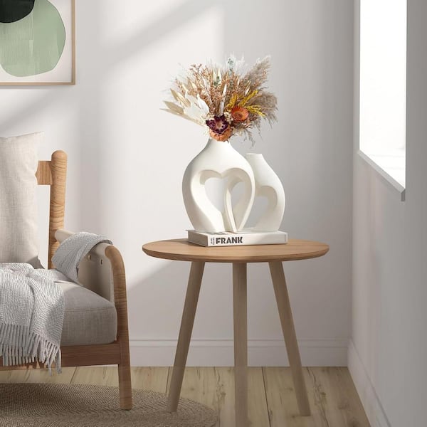 Afoxsos Heart Shaped Ceramic, Minimalist Decorative Vase Set of 2