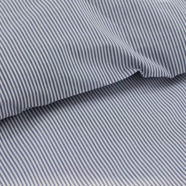 Company Cotton Stripe Yarn-Dyed White/Blue Full/Queen Cotton Percale Duvet Cover