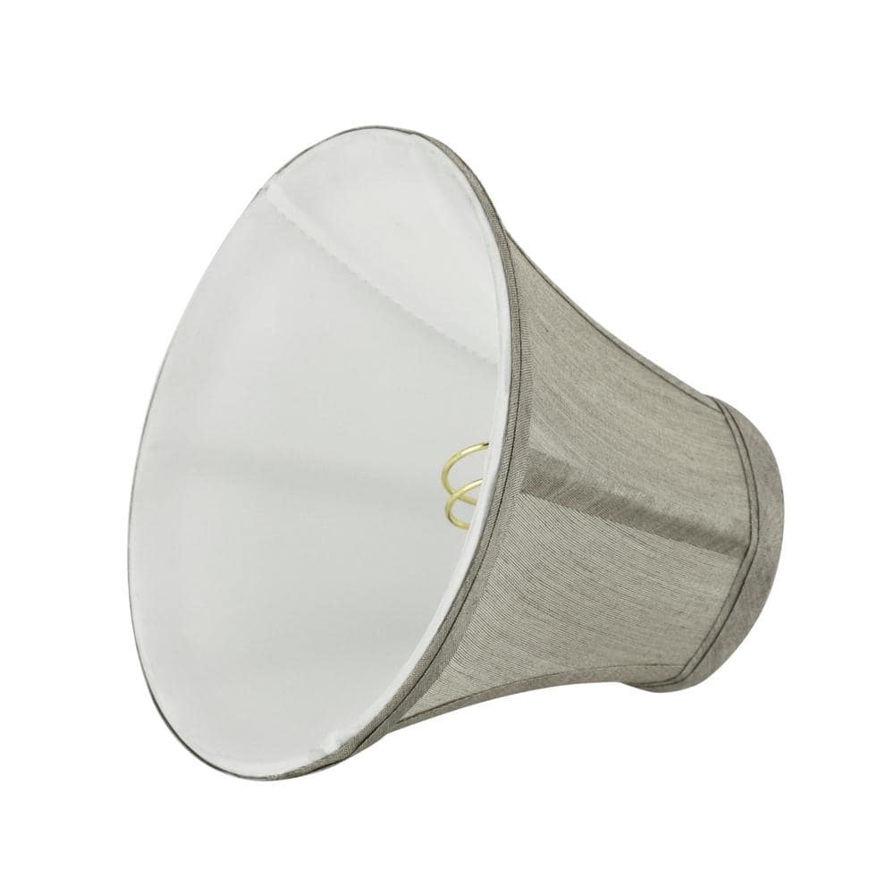 Set of 6 Gray Faux Silk Bell Chandelier Lamp Shades