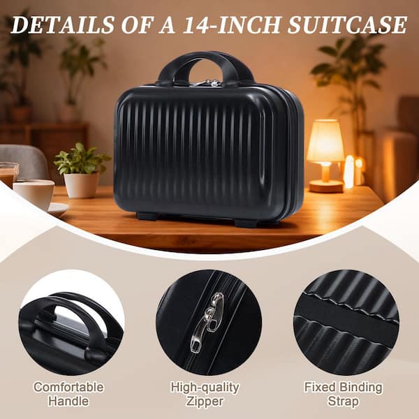 Noble House Lexair 2-Piece Black ABS Hardside Spinner Luggage Set