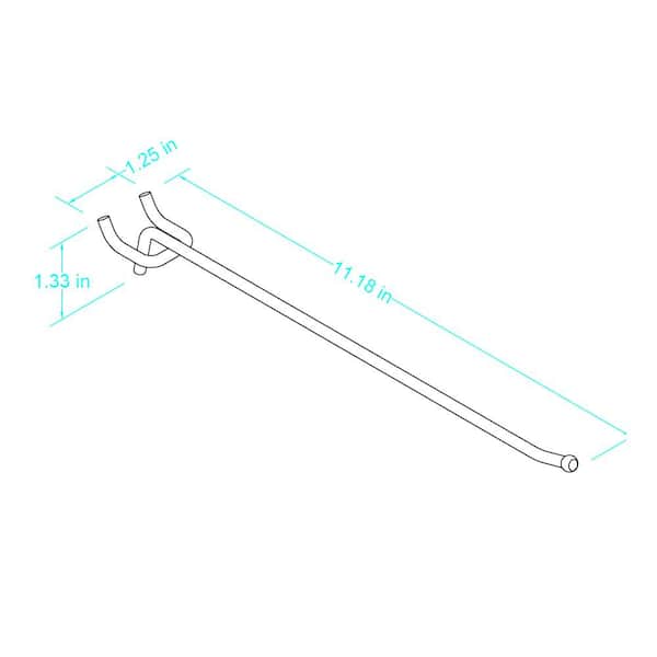 Straight Hooks for Pegboard - 12, Zinc-Plated H-10370 - Uline, Peg