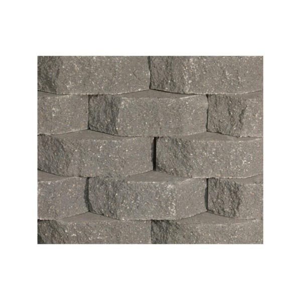 Unbranded 16 in. x 6 in. x 10 in. Charcoal Concrete Retaining Wall Block