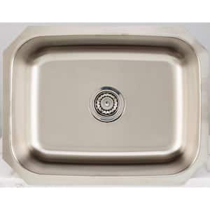 Undermount Stainless Steel 23 in. Wall Mount Single Bowl Kitchen Sink in Chrome