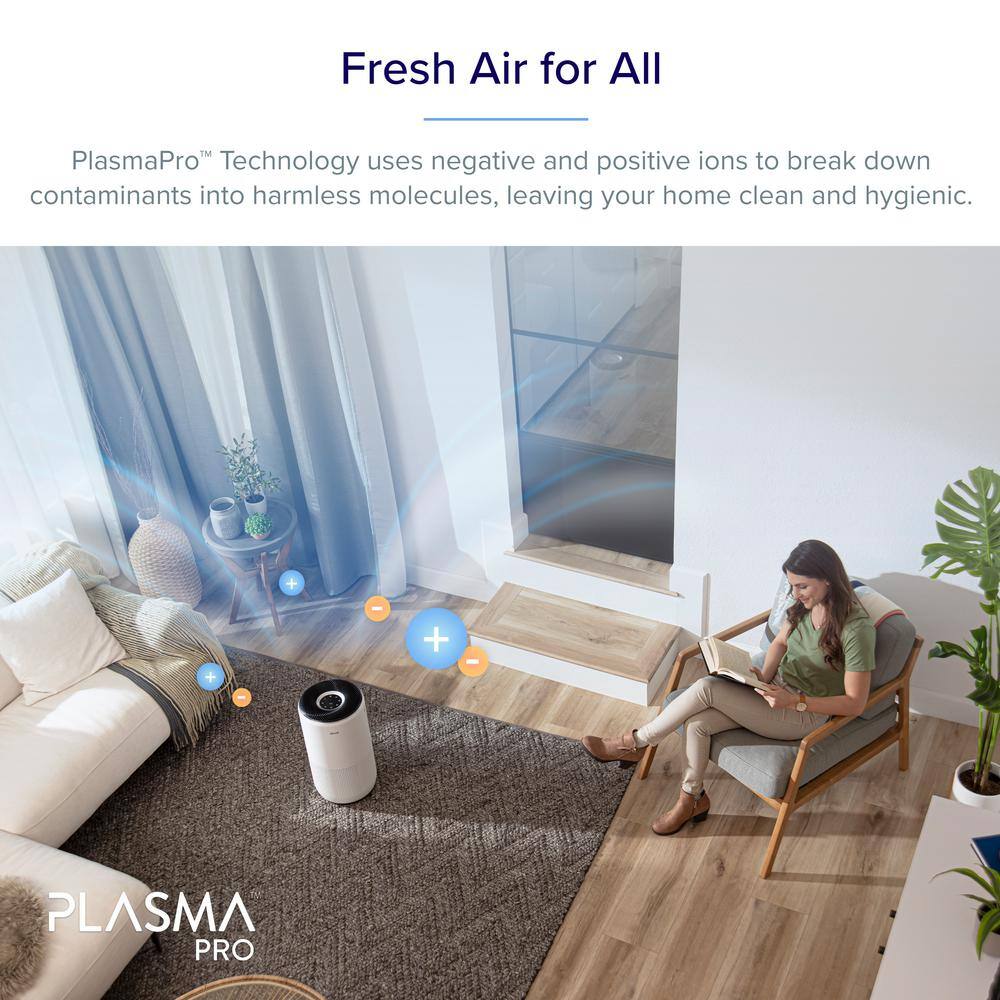 White Smart Floor-Standing Air Purifier with HEPA Filter