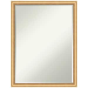Salon Scoop Gold 20 in. x 26 in. Petite Bevel Casual Rectangle Wood Framed Wall Mirror in Gold