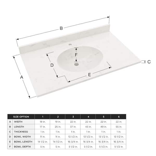 Ellipse 25 in. W x 19 in. D Solid Surface Vanity Top with Sink in Bisque