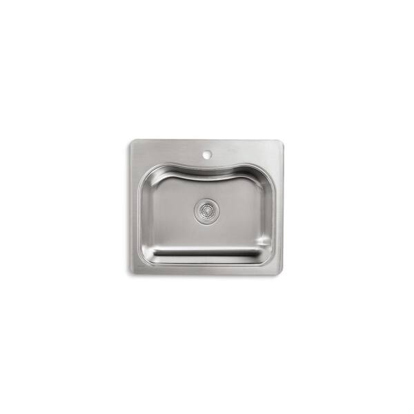 KOHLER Staccato Drop-In Stainless Steel 25 in. 1-Hole Single Bowl 