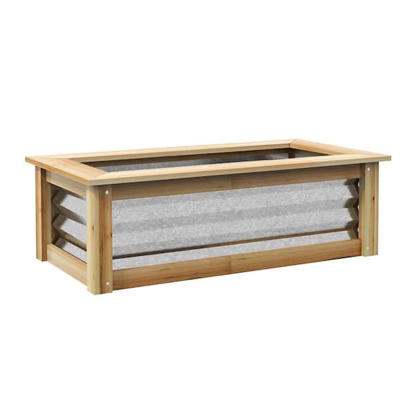 Siavonce Wood Raised Garden Bed Kit, Outdoor Planter Box, Stock Tank for Growing Flowers, Vegetables