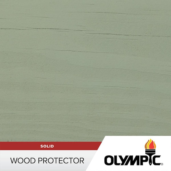 Olympic Wood Protector 1 gal. SC-1065 Powder Mill Exterior Solid Stain Plus Sealer in One