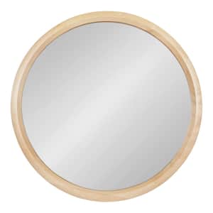 Pao 28.00 in. H x 28.00 in. W Natural Round Mid-Century Framed Decorative Wall Mirror