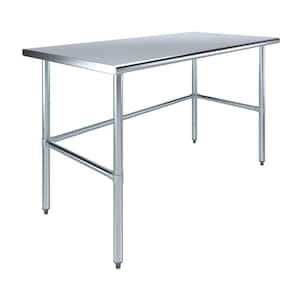 30 in. x 60 in. Open Base Stainless Steel Work Table-Kitchen Prep Table