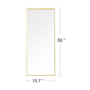 15.7 in. H x 59 in. W Modern Rectangle Gold Aluminum Alloy Frame Decorative Mirror, Bedroom Wall-Mounted Mirror