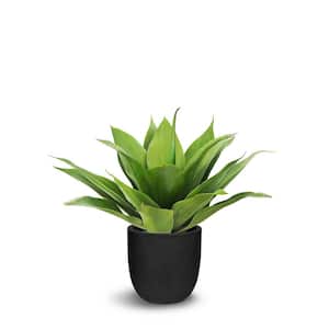 68 in. The Mod Greenhouse Green Artificial Agave Tree in Black Pot Filler  Base