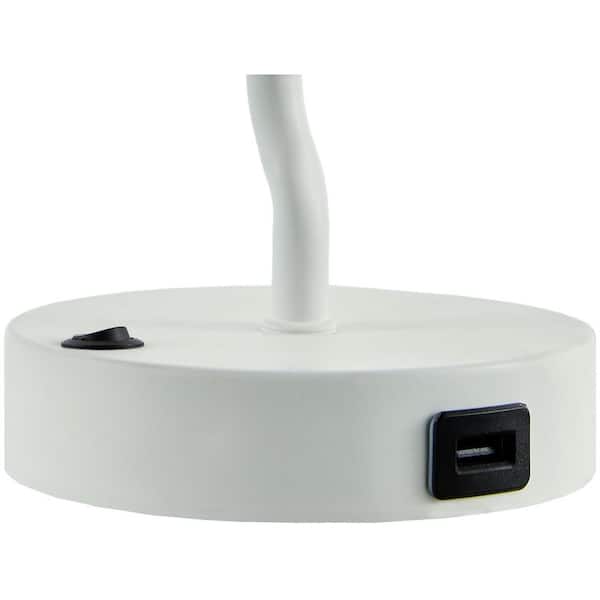Livabliss Begonia 20 in. H x 13 in. W Cottage Accent Table Lamp, White