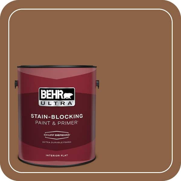 BEHR ULTRA 1 gal. #S240-7 Leather Work Extra Durable Flat Interior Paint & Primer