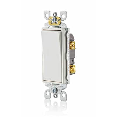 15 Amp 120/277 Volt Single Pole Antimicrobial Treated Decora Rocker Switch, White 5601-2AW