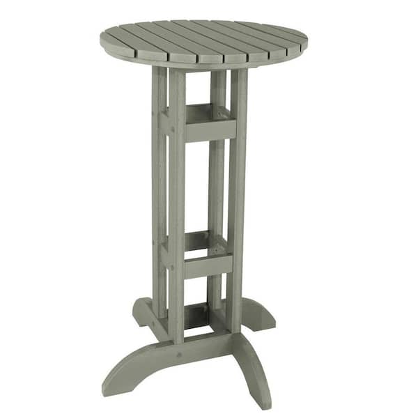 Highwood Eucalyptus 24 in. Recycled Plastic Round Bar Dining Table