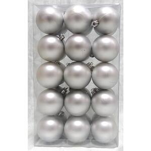 Holiday Traditions 2.3 in. Matte Shatterproof Ornament in Silver (30-Count)