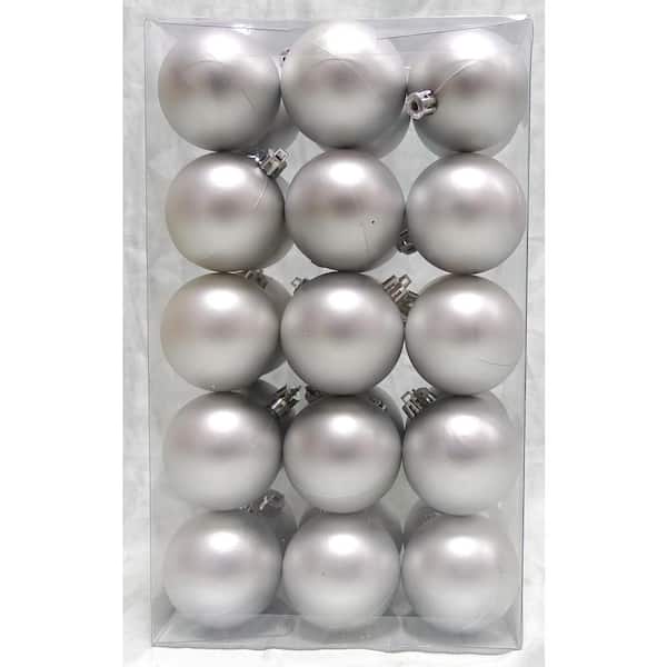 Home Accents Holiday Holiday Traditions 2.3 in. Matte Shatterproof Ornament in Silver (30-Count)