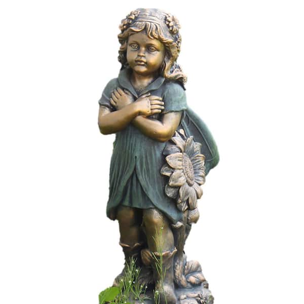 Zaer Ltd. International 27 in. Tall Fairy with Crossed Arms Garden Statue Tush
