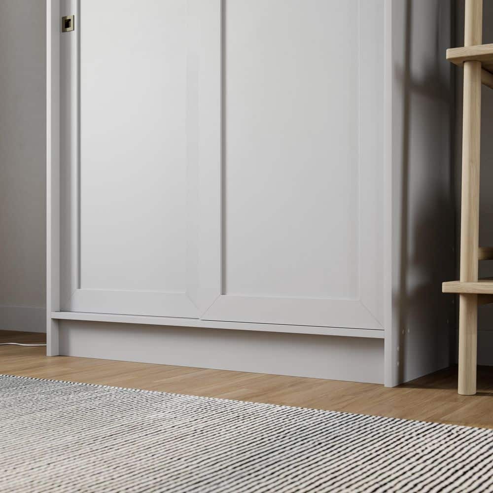 Elite Plus White 65 in. Accent Cabinet Office Storage Cabinet with 4 Adjustable Shelves and Sliding Doors
