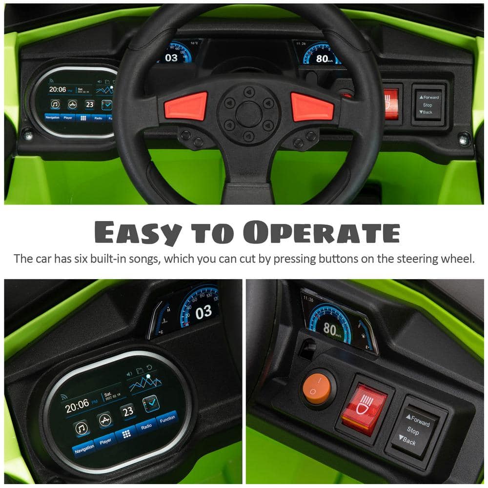 Green 12V Kids Electric Dune Buggy with LED Lights