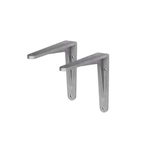 HERAKLES 5.5 in Silver Aluminum Shelf Bracket Set of 2