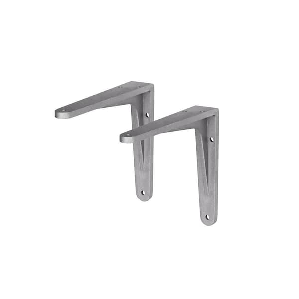 Dolle HERAKLES 5.5 in Silver Aluminum Shelf Bracket Set of 2
