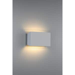 2-Light Satin LED Outdoor Wall Lantern Sconce (1-Pack)