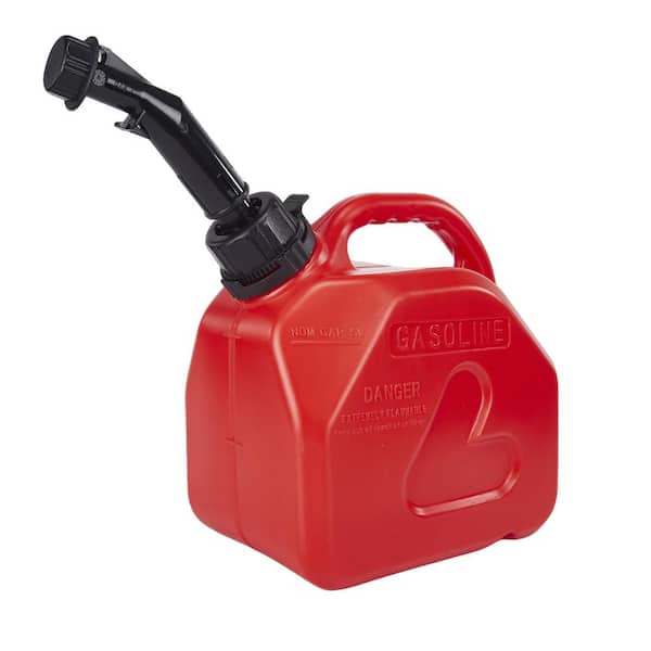 1.32 Gallon Portable Fuel Tank with Transfer Hose, Nozzle for Boats, Garages, Vehicle Maintenance
