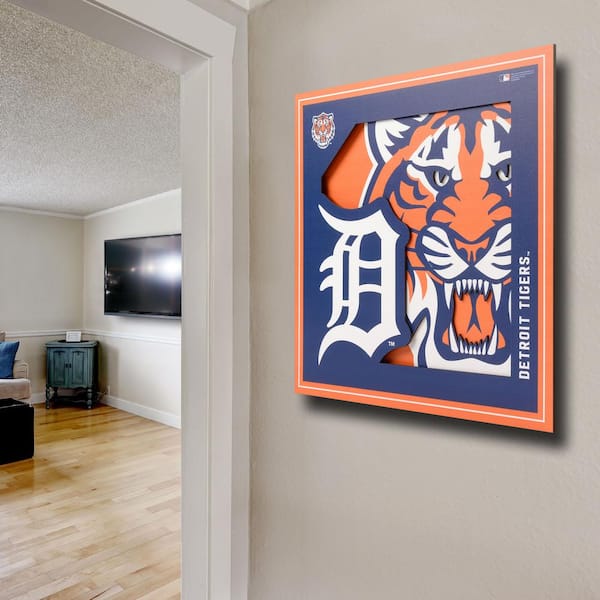 YouTheFan 2507118 12 x 12 in. MLB Detroit Tigers 3D Logo Series Wall Art