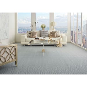 Merino Herringbone - Slate - Gray 12 ft. 36 oz. Wool Pattern Installed Carpet
