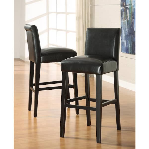 Unbranded 29 in. Black Cushioned Bar Stool (Set of 2)