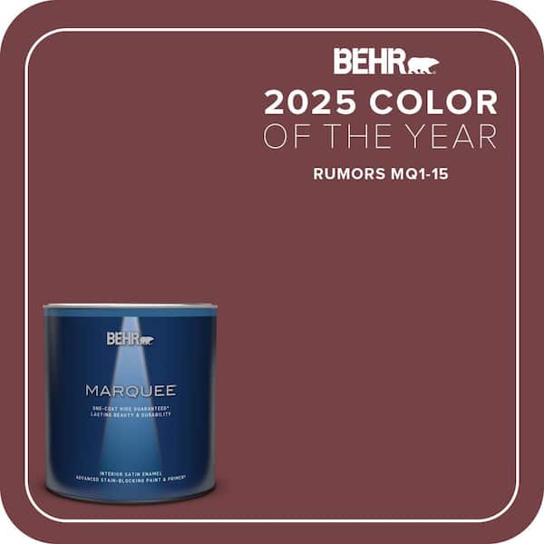 BEHR MARQUEE 1 qt. #MQ1-15 Rumors One-Coat Hide Satin Enamel Interior Paint & Primer