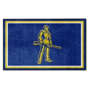West Virginia Mountaineers Blue 4 ft. x 6 ft. Plush Area Rug