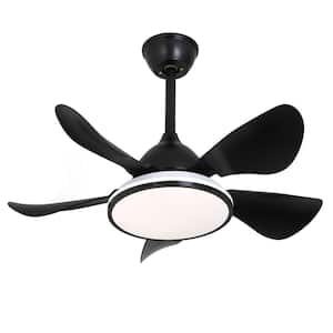 36 in. Indoor Black Modern Standard Reversible 6-Speed Ceiling Fan with Adjustable White Integrated LED and Remote