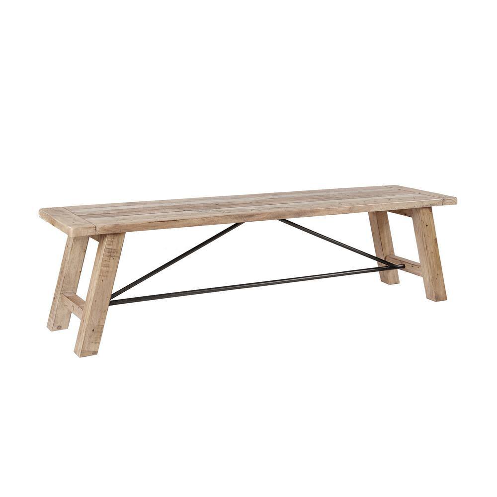 Reclaimed Pine and Gunmetal 66" Rustic Dining Bench