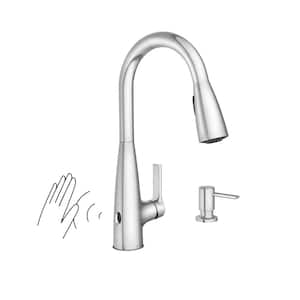Haelyn Touchless Single-Handle Pull-Down Sprayer Kitchen Faucet MotionSense Wave and Power Clean in Polished Chrome