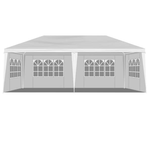 10 ft. x 20 ft. White Wedding Pop-Up Canopy with 4 Removable Sidewalls